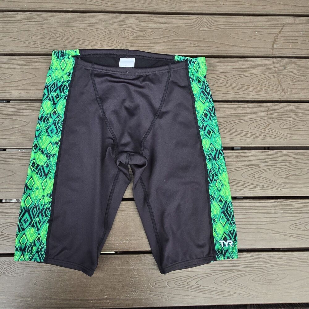 TYR  Durafast Elite Glacial Mens Jammer Green/black Swimwear  SZ 30 New Sample